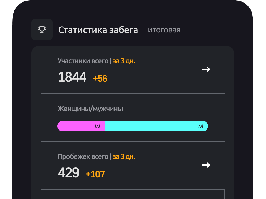 Статистика онлайн-забега
